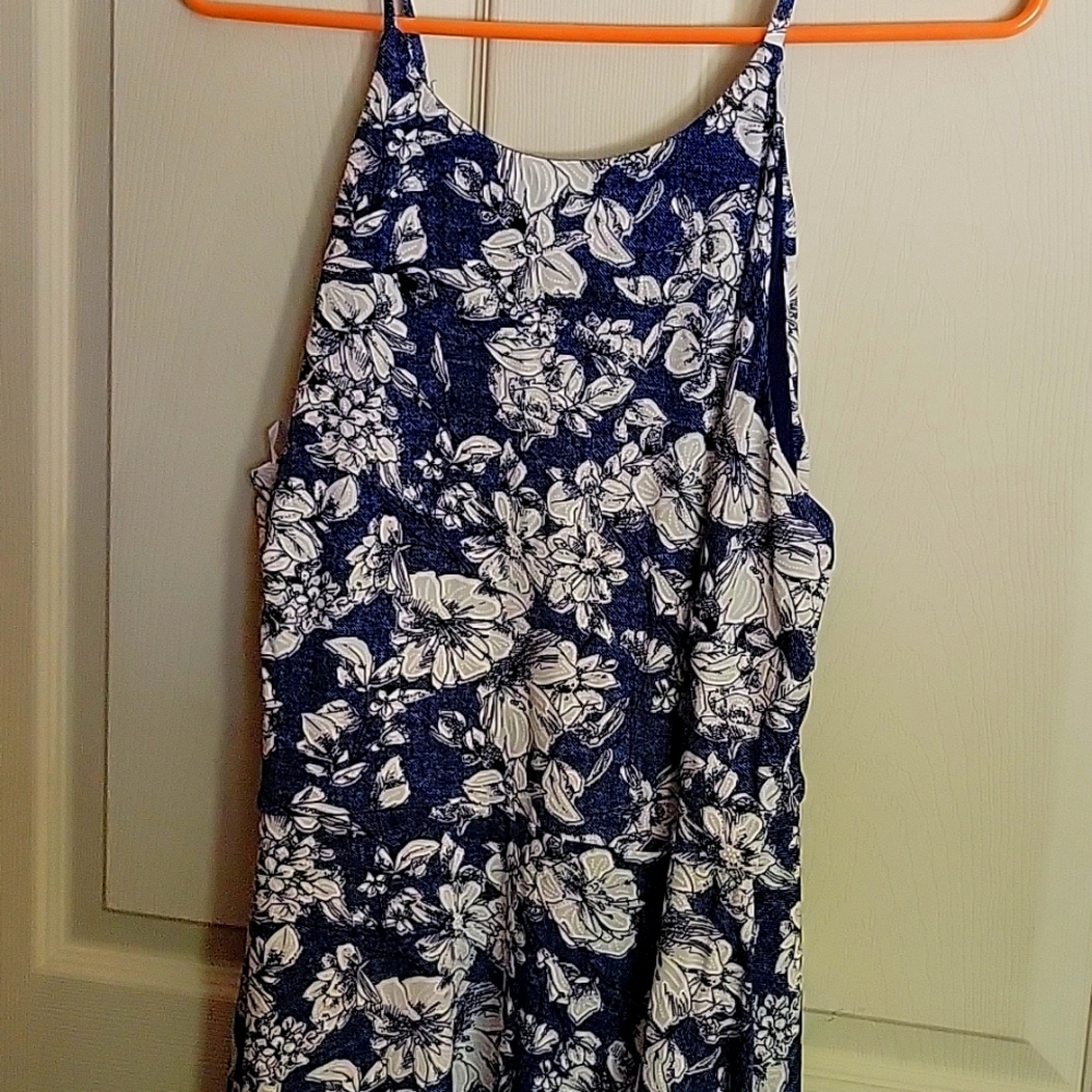 Fortune & Ivy blue and white floral halter skater dress.  Worn once!!